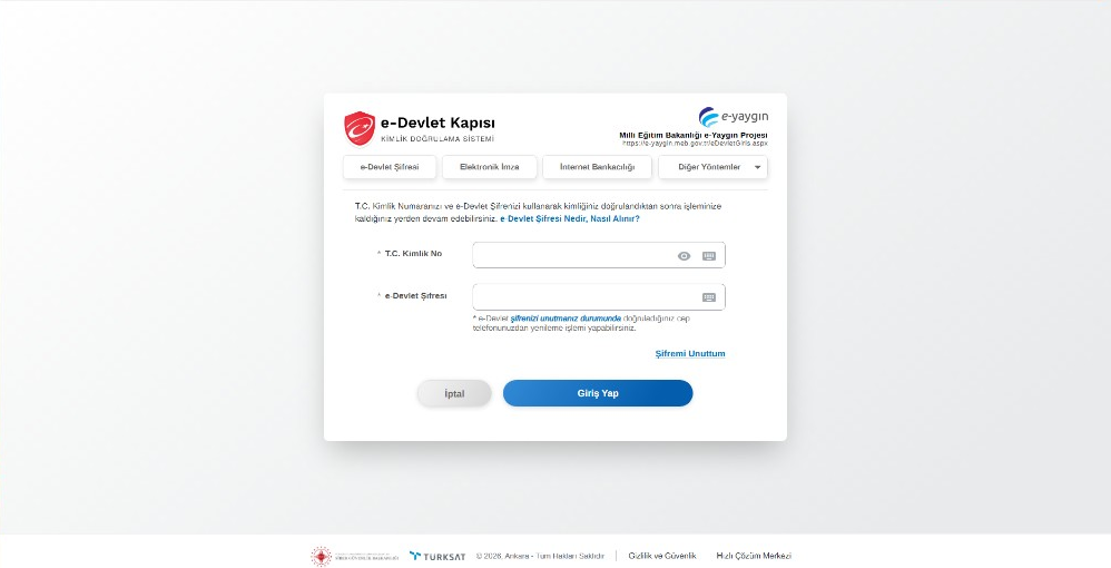 e-Devlet giriş
